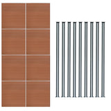 Composite Fence Panels & LED Posts 6ft x 46ft - Brown