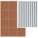 Composite Fence Panels & LED Posts 6ft x 51ft - Brown