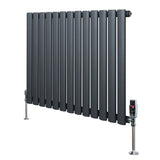 Oval Single Column Radiator & Valves – 600mm x 780mm – Anthracite Grey