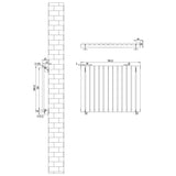 Oval Single Column Radiator & Valves – 600mm x 780mm – Anthracite Grey