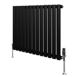 Oval Single Column Radiator & Valves – 600mm x 780mm – Black
