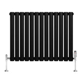 Oval Single Column Radiator & Valves – 600mm x 780mm – Black
