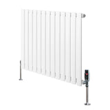 Oval Single Column Radiator & Valves – 600mm x 780mm – White