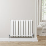 Oval Single Column Radiator & Valves – 600mm x 780mm – White