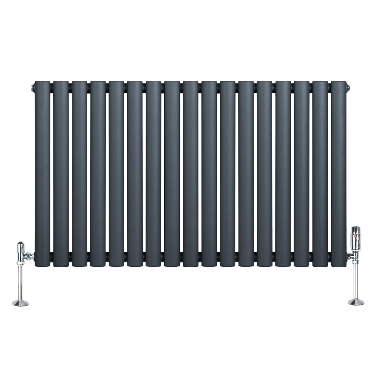 Oval Single Column Radiator & Valves – 600mm x 1020mm – Anthracite Grey