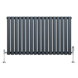 Oval Single Column Radiator & Valves – 600mm x 1020mm – Anthracite Grey