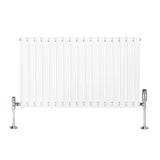 Oval Single Column Radiator & Valves – 600mm x 1020mm – White