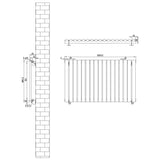 Oval Single Column Radiator & Valves – 600mm x 1020mm – White