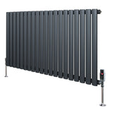 Oval Single Column Radiator & Valves – 600mm x 1200mm – Anthracite Grey