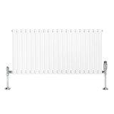 Oval Single Column Radiator & Valves – 600mm x 1200mm – White