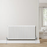 Oval Single Column Radiator & Valves – 600mm x 1200mm – White