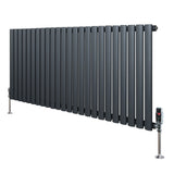 Oval Single Column Radiator & Valves – 600mm x 1440mm – Anthracite Grey