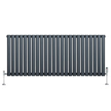 Oval Single Column Radiator & Valves – 600mm x 1440mm – Anthracite Grey