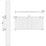 Oval Single Column Radiator & Valves – 600mm x 1440mm – Anthracite Grey