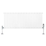 Oval Single Column Radiator & Valves – 600mm x 1440mm – White