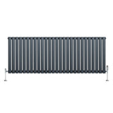Oval Single Column Radiator & Valves – 600mm x 1620mm – Anthracite Grey