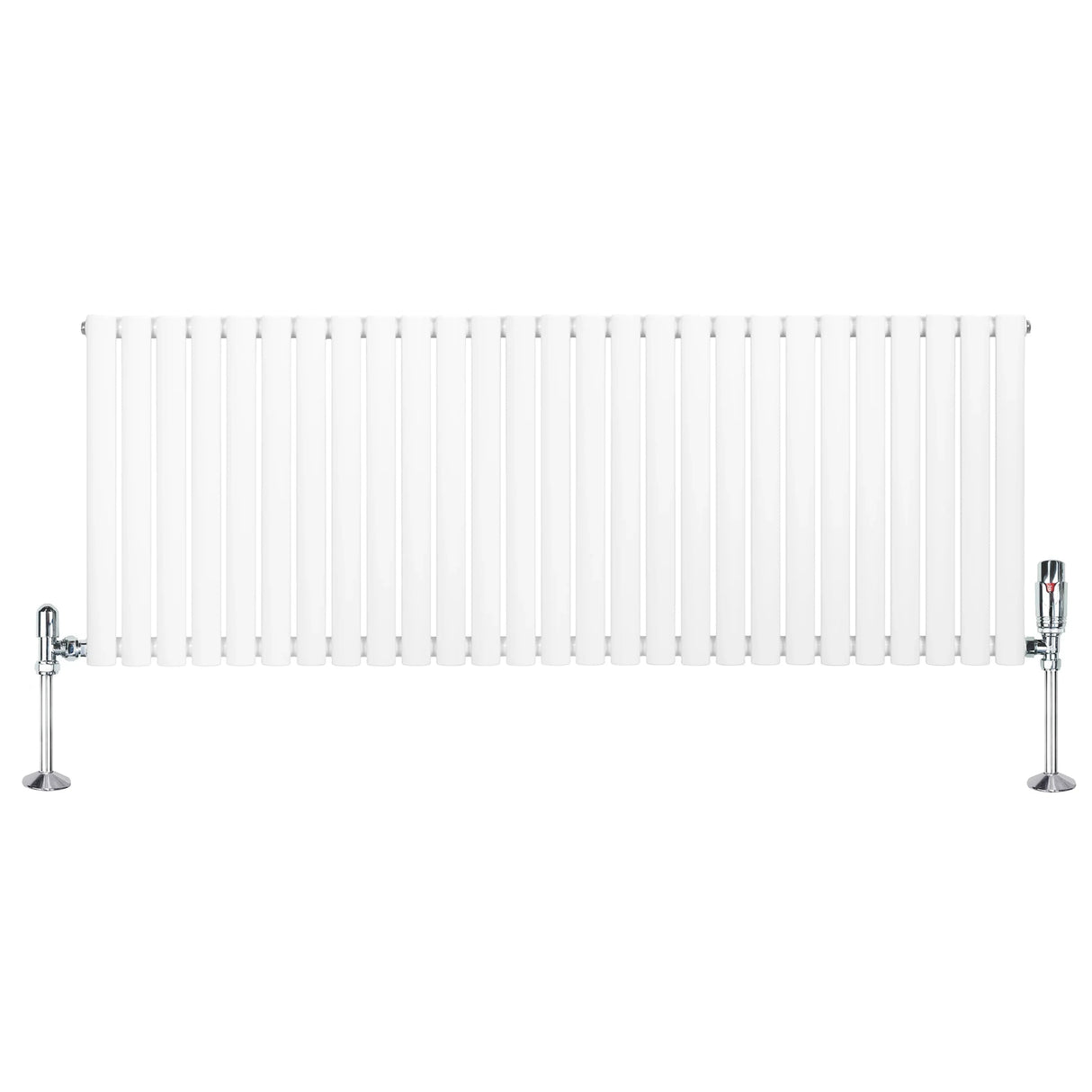 Oval Single Column Radiator & Valves – 600mm x 1620mm – White