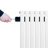 Oval Single Column Radiator & Valves – 600mm x 1620mm – White