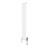 Oval Single Column Radiator & Valves – 1600mm x 240mm – White