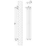 Oval Single Column Radiator & Valves – 1600mm x 240mm – White