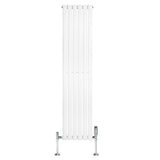 Oval Single Column Radiator & Valves – 1600mm x 360mm – White