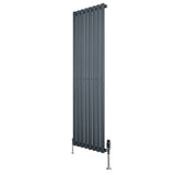 Oval Single Column Radiator & Valves – 1600mm x 480mm – Anthracite Grey
