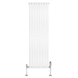 Oval Single Column Radiator & Valves – 1600mm x 480mm – White
