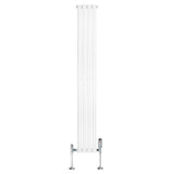Oval Single Column Radiator & Valves – 1800mm x 240mm – White