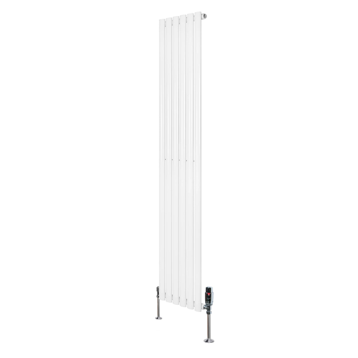 Oval Single Column Radiator & Valves – 1800mm x 360mm – White
