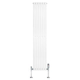Oval Single Column Radiator & Valves – 1800mm x 360mm – White
