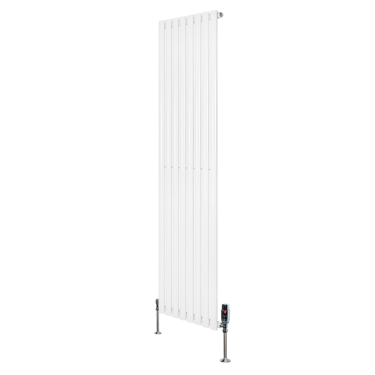 Oval Single Column Radiator & Valves – 1800mm x 480mm – White