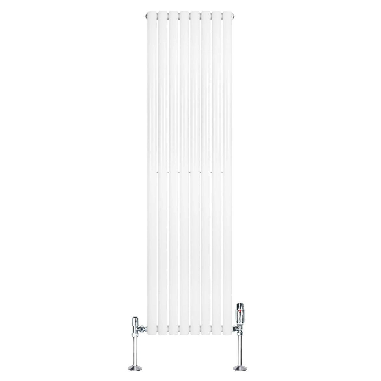 Oval Single Column Radiator & Valves – 1800mm x 480mm – White