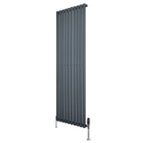 Oval Single Column Radiator & Valves – 1800mm x 600mm – Anthracite Grey