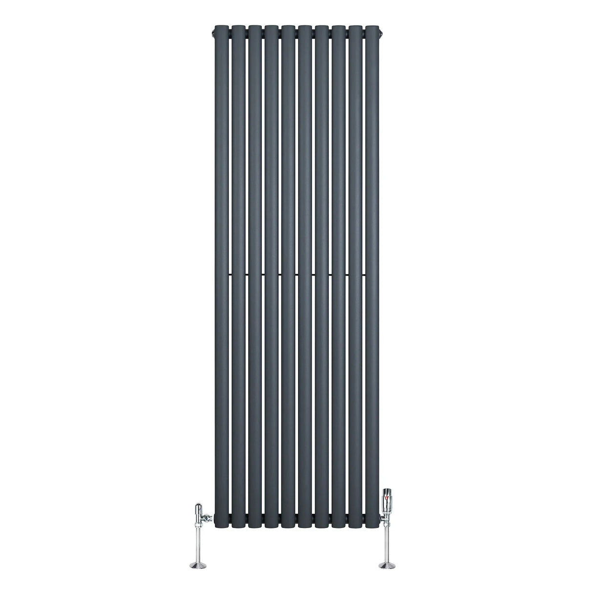 Oval Single Column Radiator & Valves – 1800mm x 600mm – Anthracite Grey