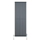 Oval Single Column Radiator & Valves – 1800mm x 600mm – Anthracite Grey