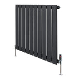 Flat Single Column Radiator & Valves – 600mm x 700mm – Anthracite Grey