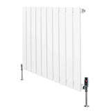Flat Single Column Radiator & Valves – 600mm x 700mm – White
