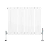 Flat Single Column Radiator & Valves – 600mm x 700mm – White