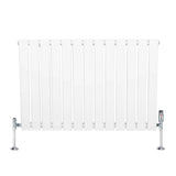 Flat Single Column Radiator & Valves – 600mm x 910mm – White
