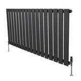 Flat Single Column Radiator & Valves – 600mm x 1190mm – Anthracite Grey