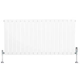 Flat Single Column Radiator & Valves – 600mm x 1190mm – White