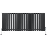 Flat Single Column Radiator & Valves – 600mm x 1400mm – Anthracite Grey