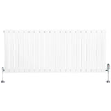 Flat Single Column Radiator & Valves – 600mm x 1400mm – White