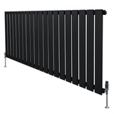 Flat Single Column Radiator & Valves – 600mm x 1400mm – Black