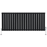 Flat Single Column Radiator & Valves – 600mm x 1400mm – Black