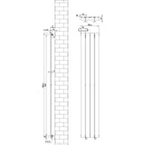 Flat Single Column Radiator & Valves – 1600mm x 280mm – White