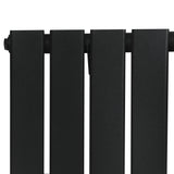 Flat Single Column Radiator & Valves – 1600mm x 280mm – Black