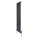 Flat Single Column Radiator & Valves – 1600mm x 420mm – Anthracite Grey