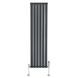 Flat Single Column Radiator & Valves – 1600mm x 420mm – Anthracite Grey