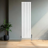 Flat Single Column Radiator & Valves – 1600mm x 420mm – White